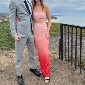 Sau Lee Talia Dress in Blush Red Ombre (Size 4)